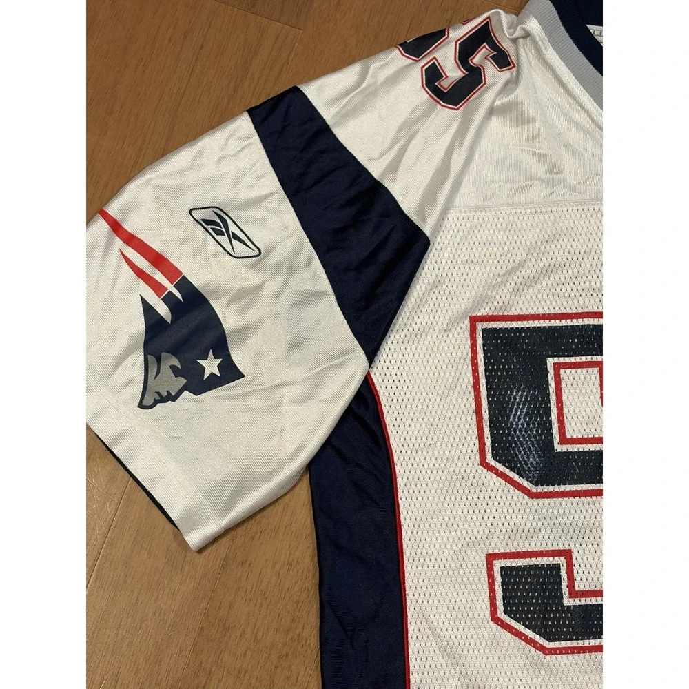 Vintage Willie McGinest Jersey Patriots Reebok Large 55 NFL White Y2K On Field